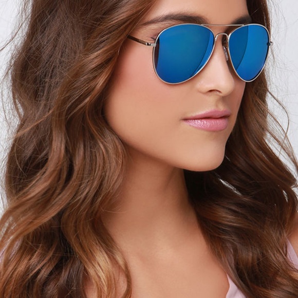 Blue mirrored aviator sunnies - Picture 5 of 6